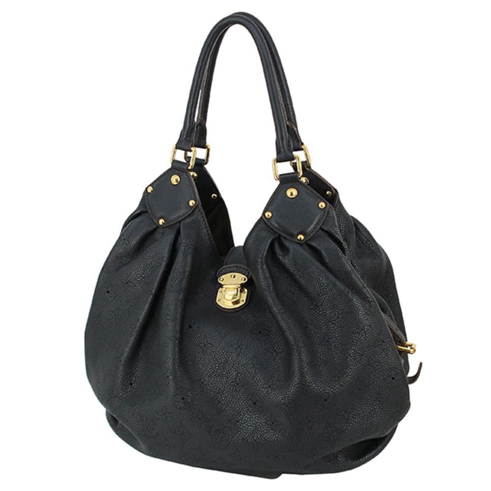 Louis Vuitton XL Mahina Leather Noir Black Calf Leather Shoulder Bag